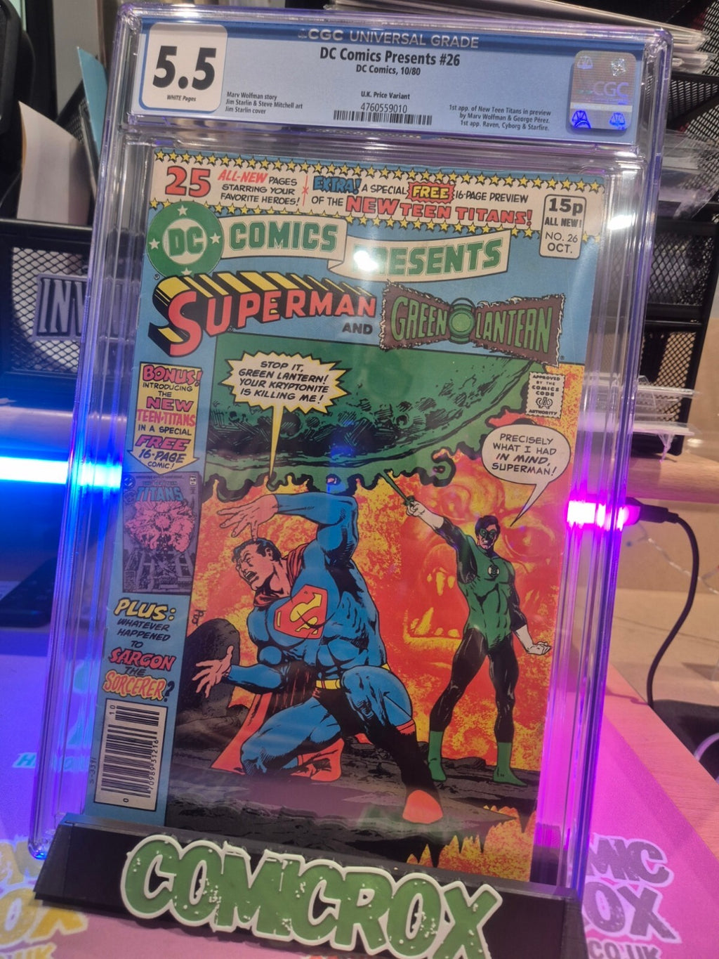 DC Comics Presents #26, CGC 5.5, 1980, Big Key, UK Price Variant
