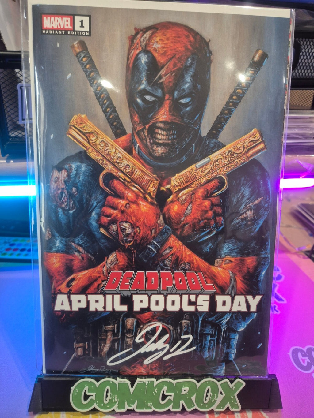 Deadpool: April Pool's Day #1, Signed by Johnny Desjardins with COA, NM