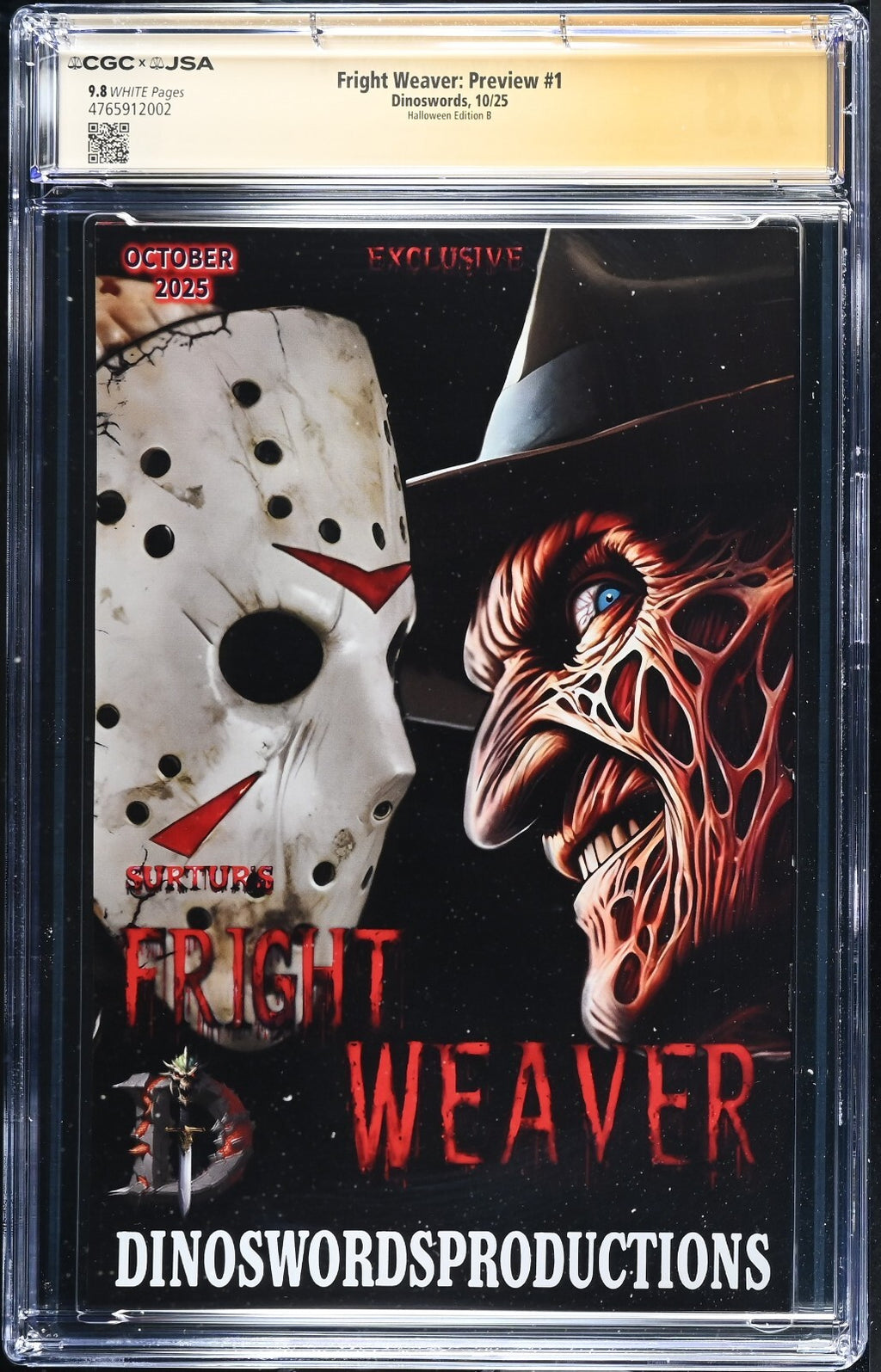 Fright Weaver Freddy Krueger #1, CGC/JSA 9.8, TOP POP! Halloween Edition