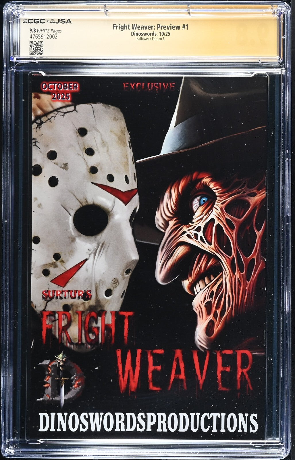 Fright Weaver Freddy Krueger #1, CGC/JSA 9.8, TOP POP! Halloween Edition