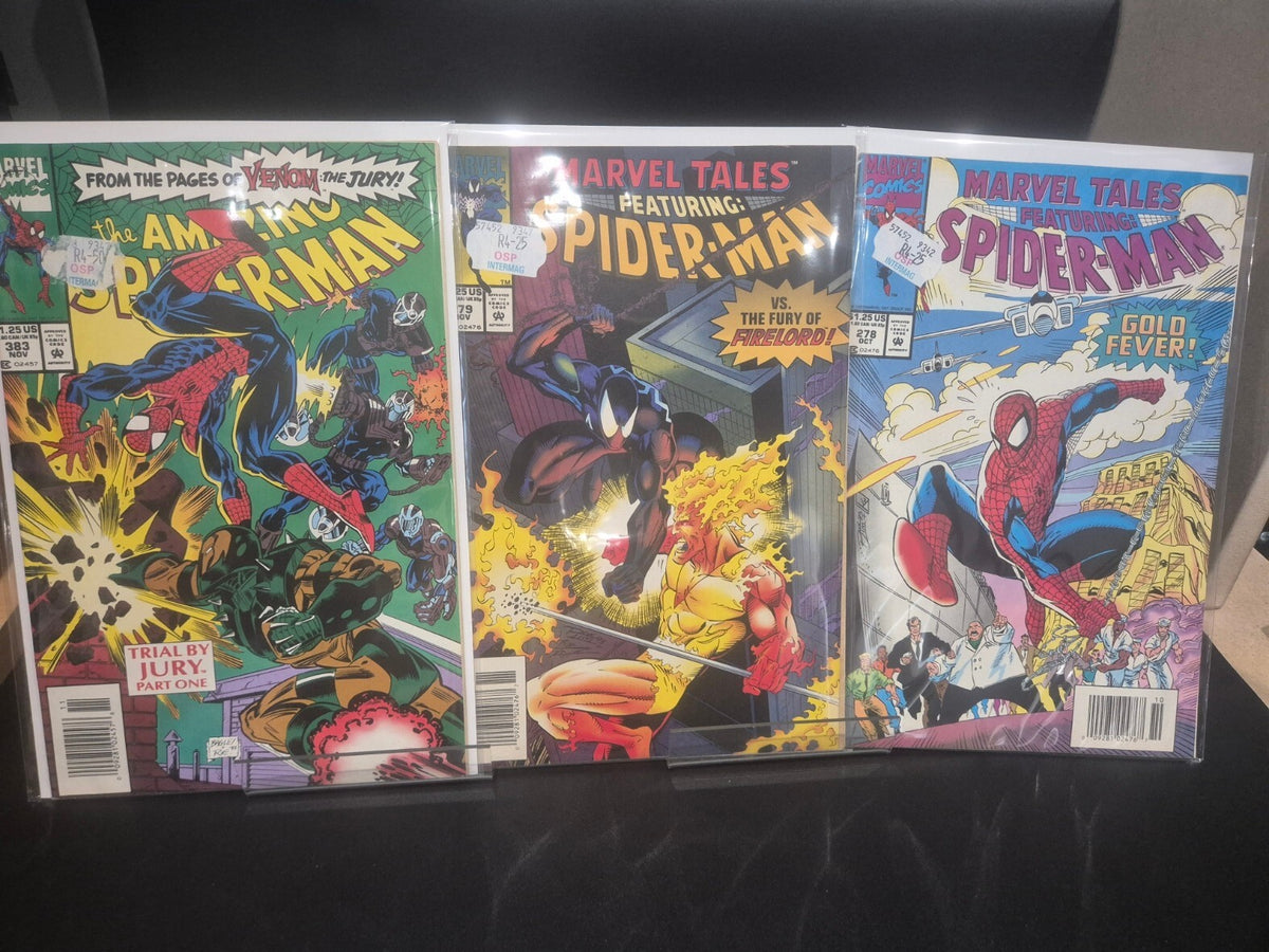 Marvel Tales x7 1991 & Amazing Spider-Man x1 Bundle, Stickers on Covers