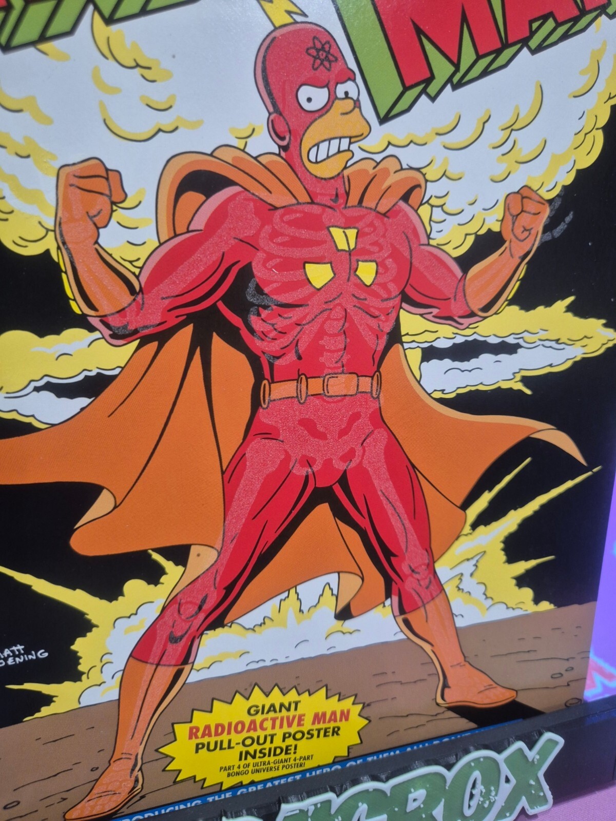Radioactive Man #1, 1993, GITD & Poster Still Attached, Bongo, NM- (9.0/9.2)