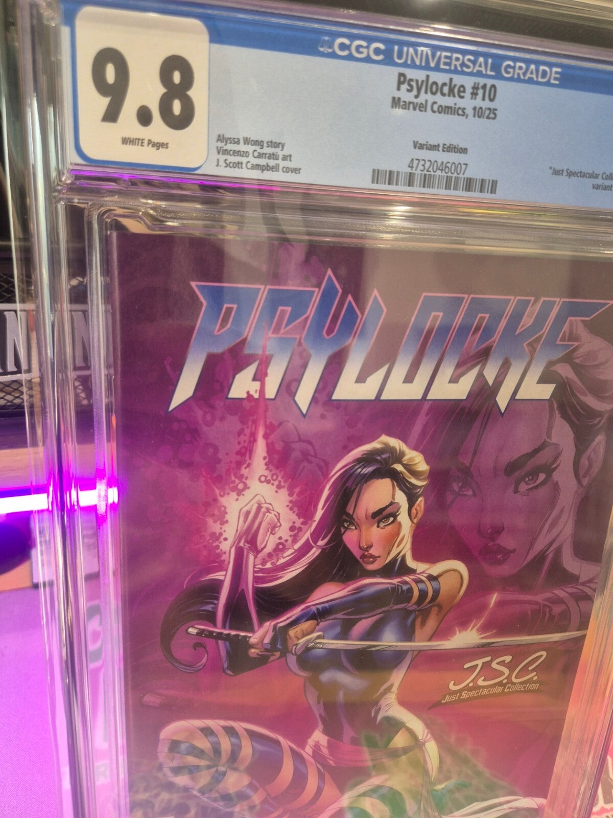 Psylocke #10, CGC 9.8, 2025, J. Scott Campbell Just Spectacular Variant