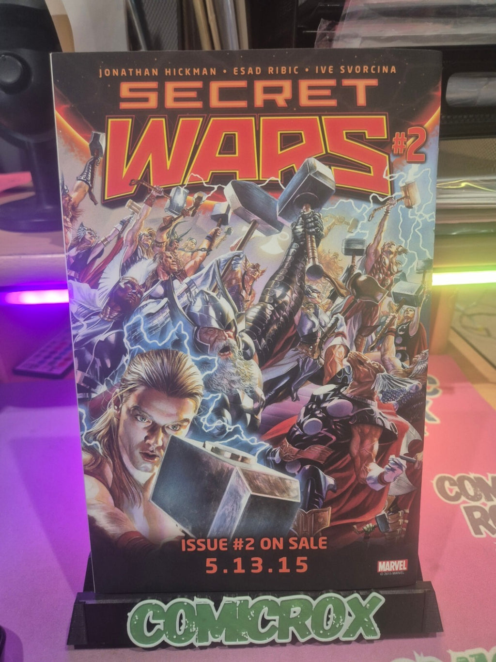 Secret Wars #1, 2015, Alex Ross Embossed Cover, Mylar, NM