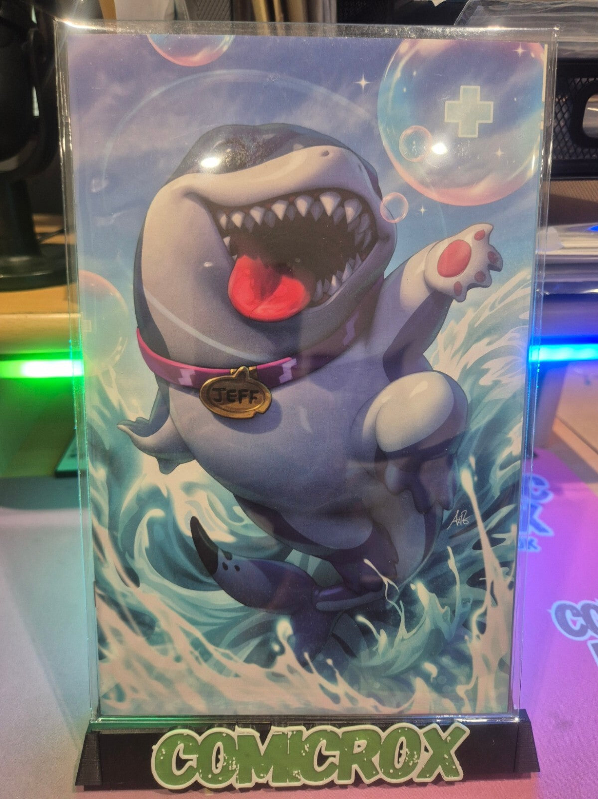 Jeff the Land Shark #1, Artgerm 1:100 Incentive Virgin Variant, NM+ 9.8, Mylar