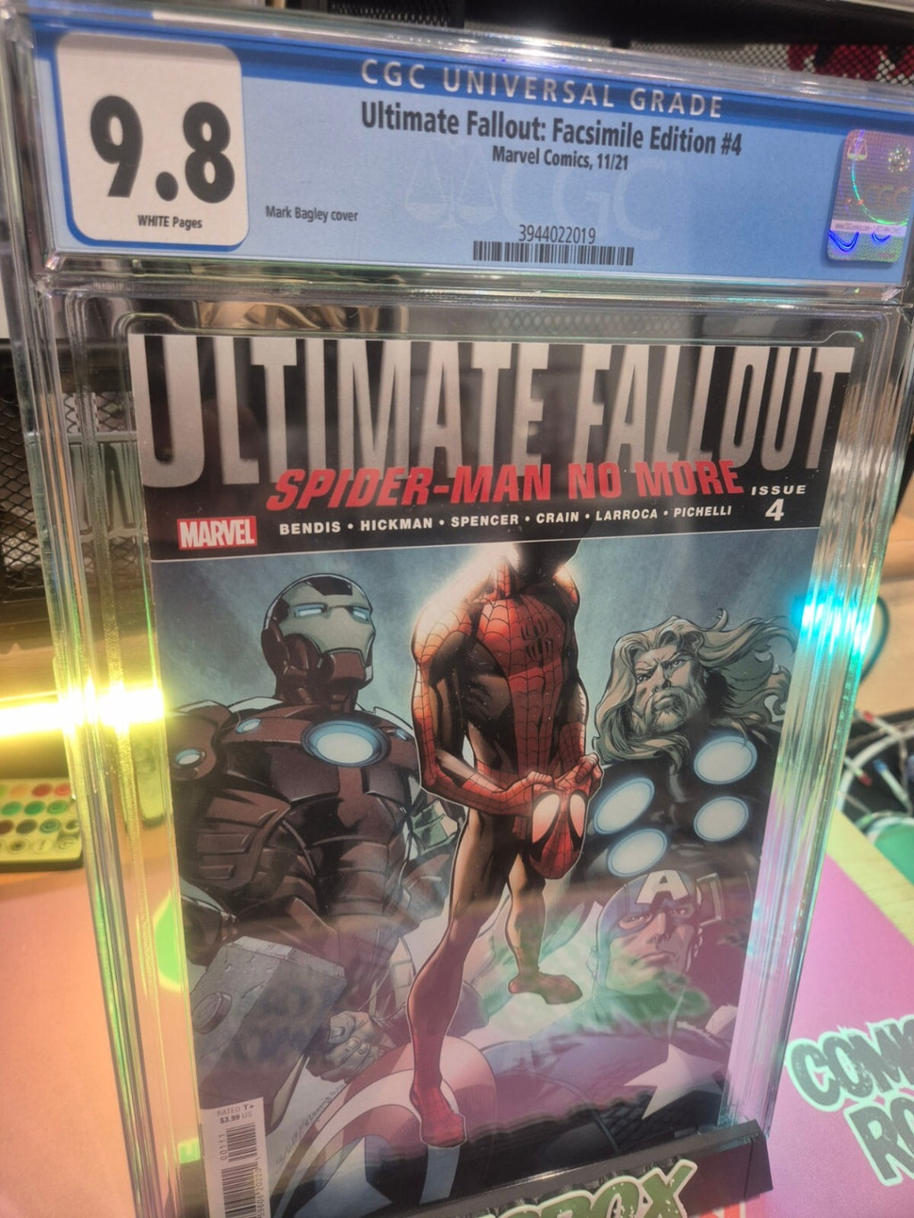 Ultimate Fallout #4 Facsimile, CGC 9.8, 1st Miles Morales, Classic Bagley Cover