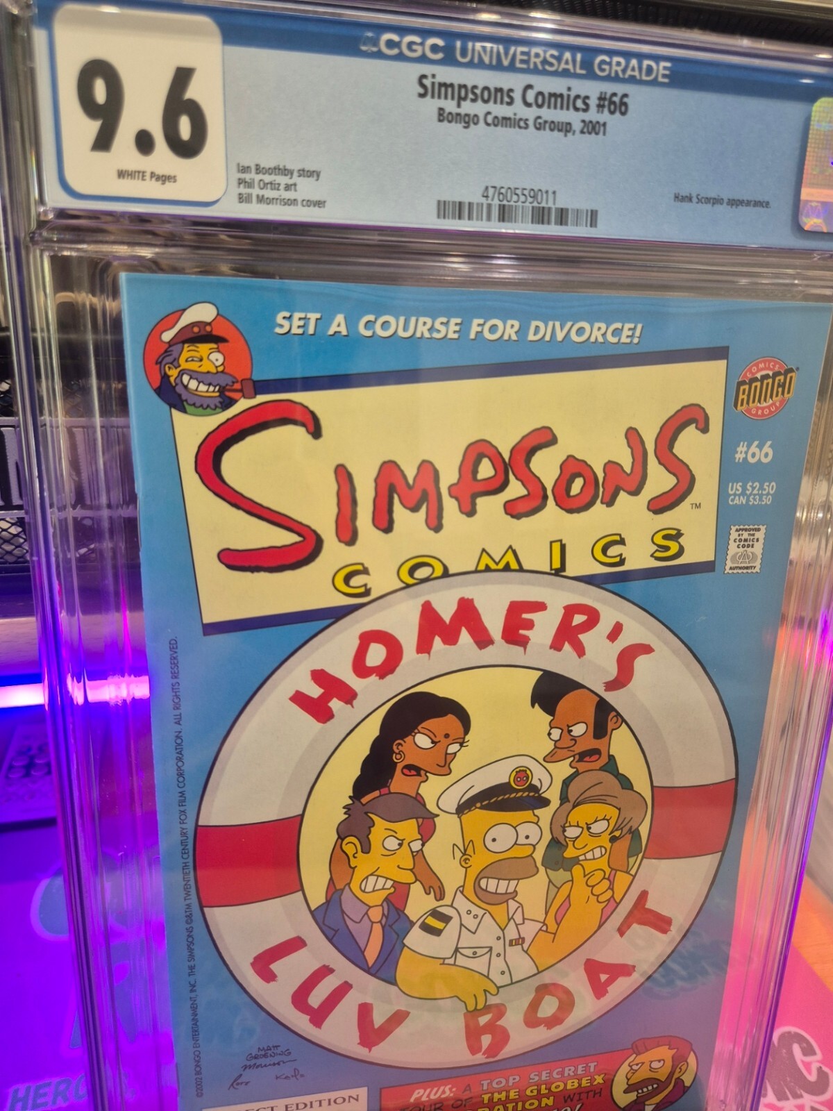 Simpsons #66, CGC 9.6, 2001, Bongo Comics, Bill Morrison Cover