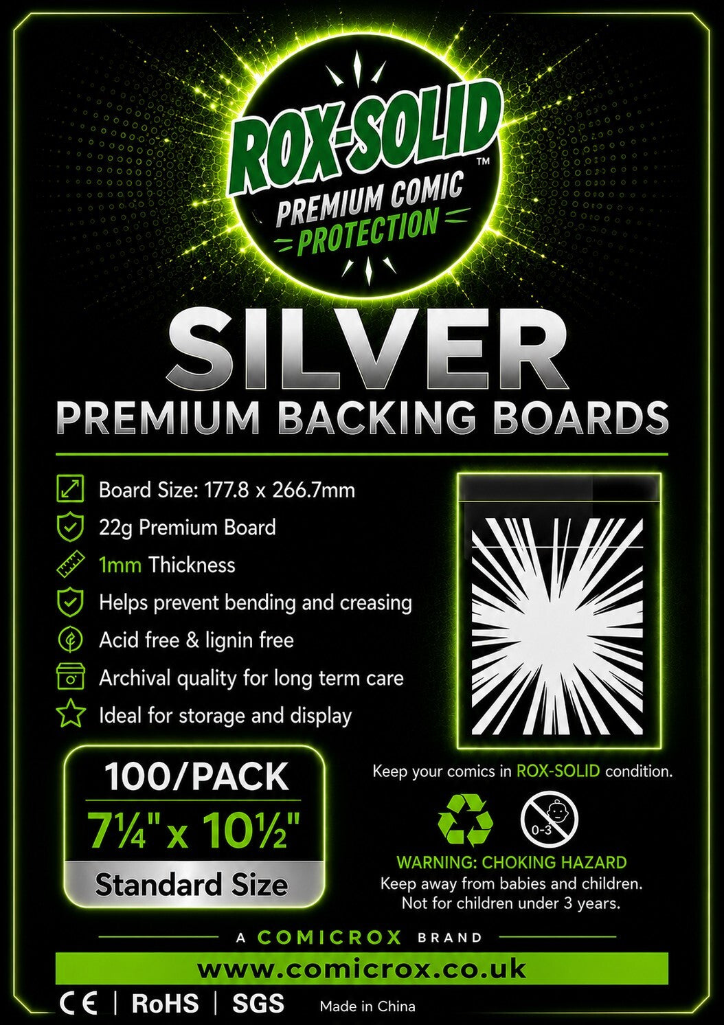 COMING SOON ** Rox-Solid Premium Backing Boards - SILVER