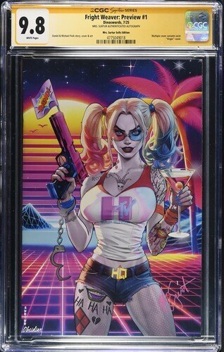 Fright Weaver: Preview #1, CGC 9.8 SIG SERIES, TOP POP! Harley TV (MTV Homage)