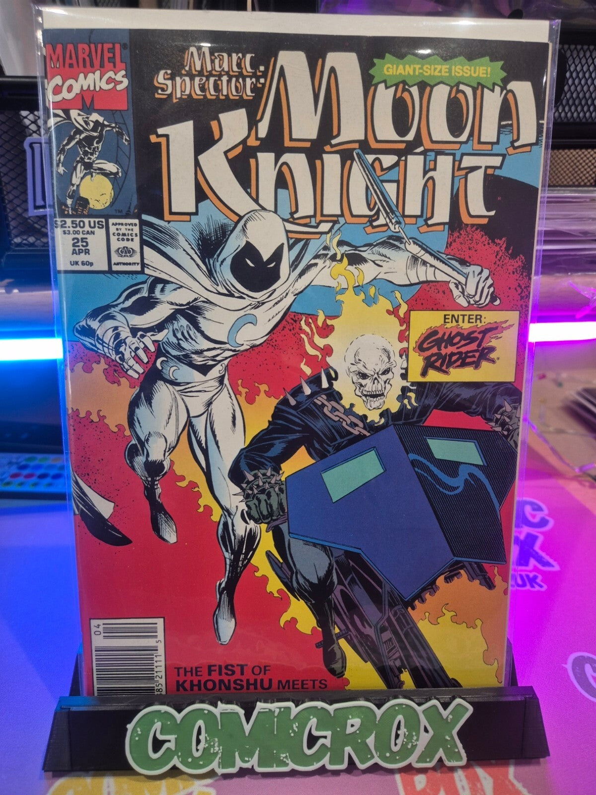 Moon Knight #25, 1st Team-up of Moon Knight and Ghost Rider, 1991, Mint 9.8