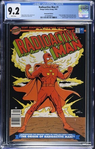 Radioactive Man #1, CGC 9.2, 1993, Glow in the Dark Cover, Bongo