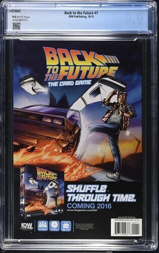 Back to the Future #1, CGC 9.4, IDW, 2015, White Pages