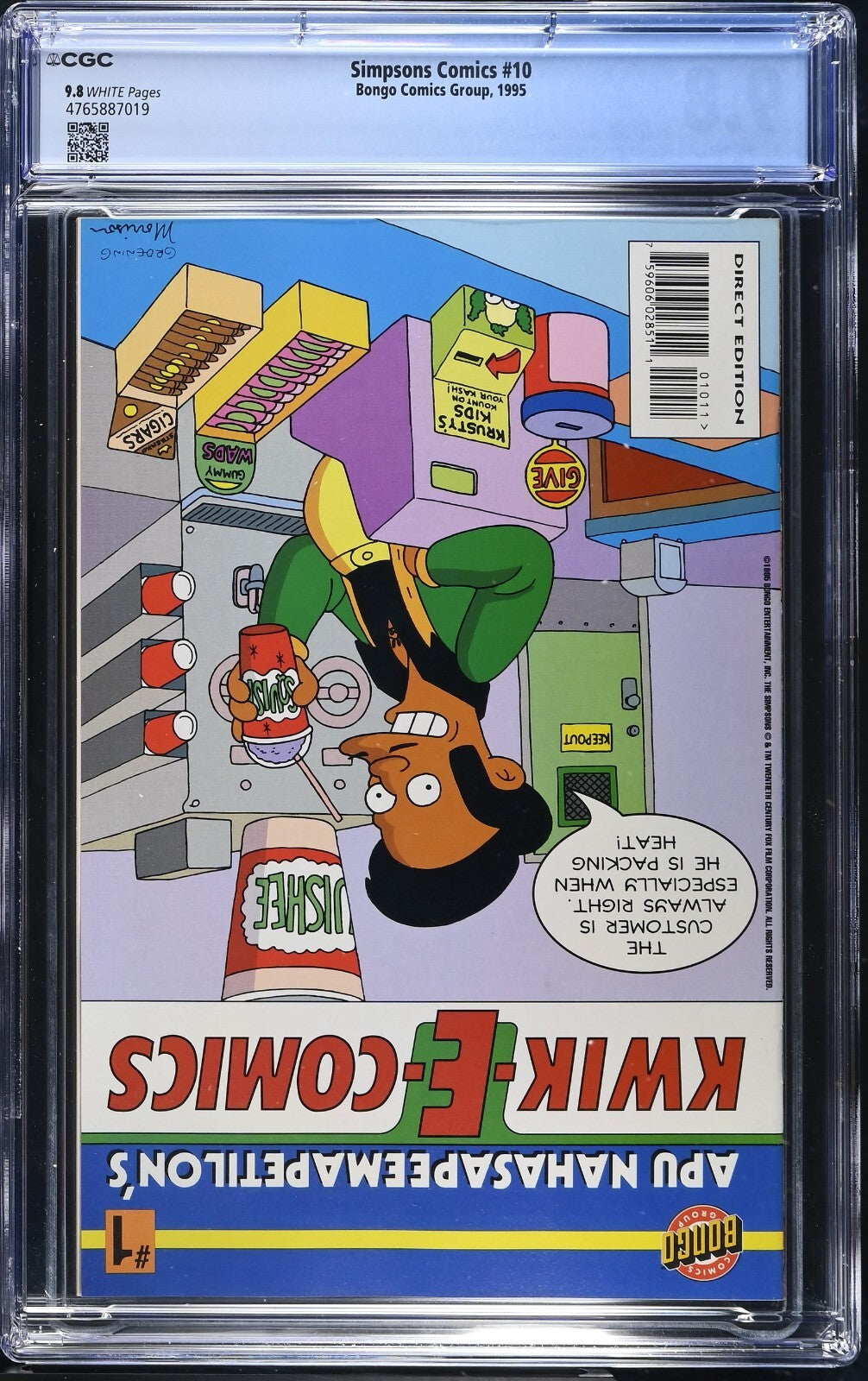 Simpsons Comics #10, CGC 9.8 TOP POP! 1995, Bongo Comics