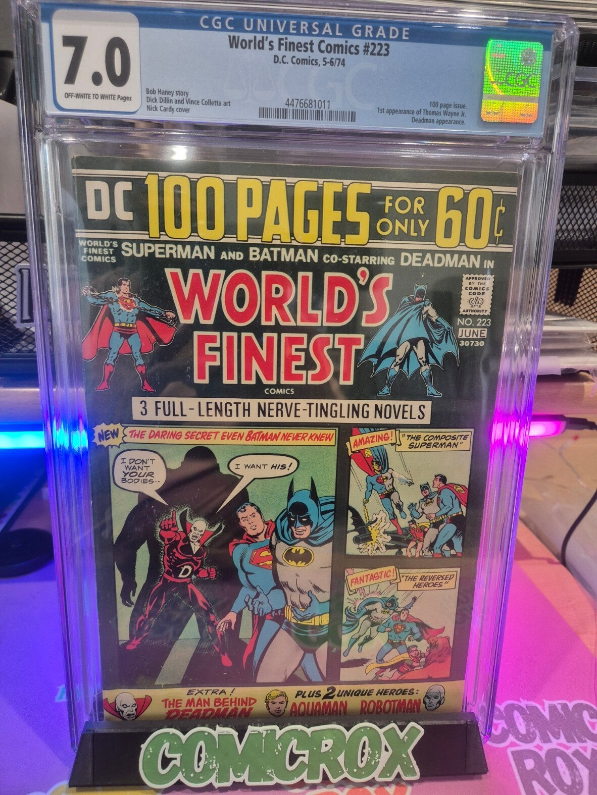 World's Finest Comics #223, CGC 7.0 1974 1st Thomas Wayne Jr & Origin of Deadman