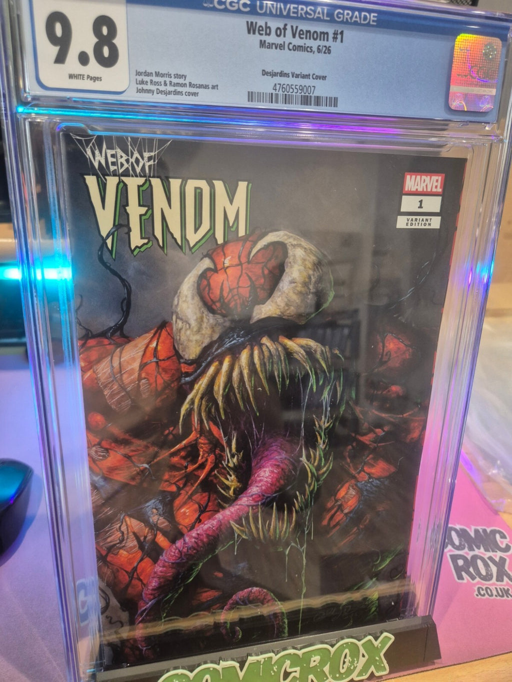 Web of Venom #1, CGC 9.8, Top Pop, 2026, Desjardins Exclusive Variant Ltd. 3000