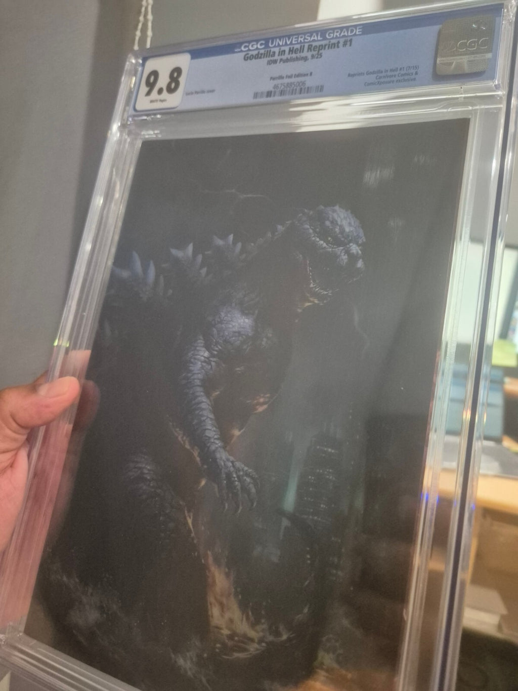 Godzilla In Hell #1, CGC 9.8, Parrillo, Rare BLUE FOIL Variant