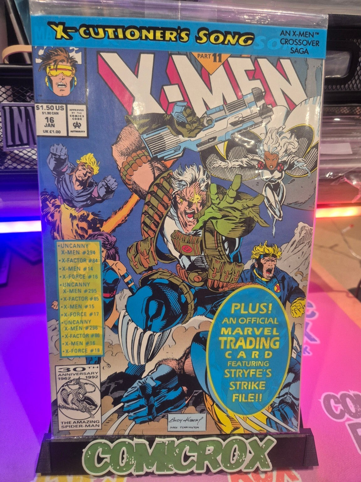 X-Men #16, 1993, X-Cutioners Song, Unopened Polybag with Trading Card, NM