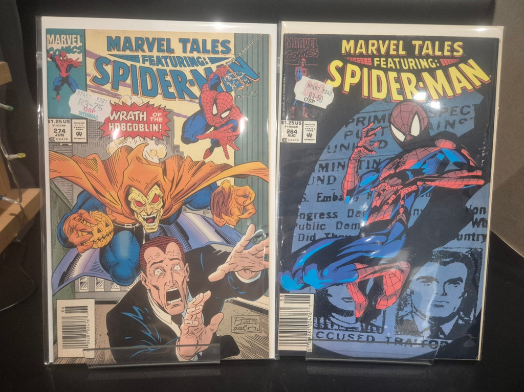 Marvel Tales x7 1991 & Amazing Spider-Man x1 Bundle, Stickers on Covers