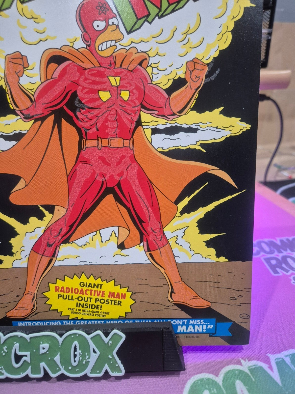 Radioactive Man #1, 1993, GITD & Poster Still Attached, Bongo, NM- (9.0/9.2)