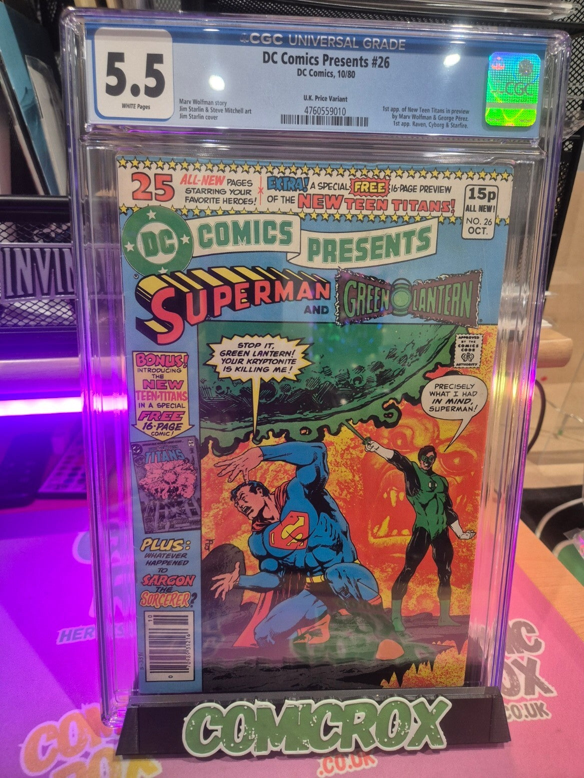 DC Comics Presents #26, CGC 5.5, 1980, Big Key, UK Price Variant
