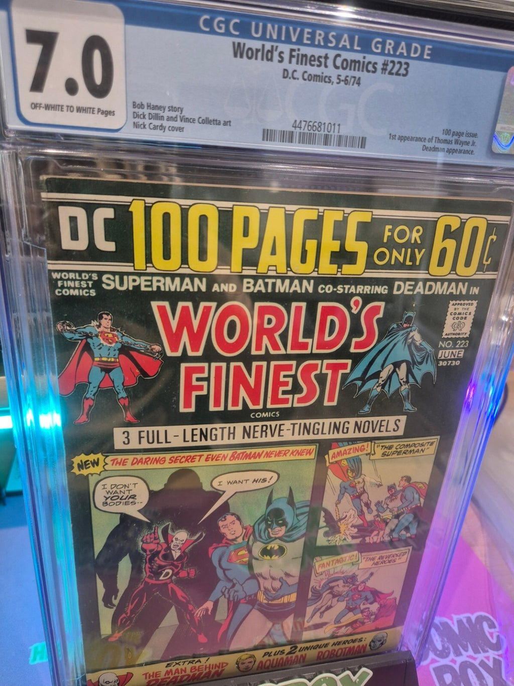 World's Finest Comics #223, CGC 7.0 1974 1st Thomas Wayne Jr & Origin of Deadman