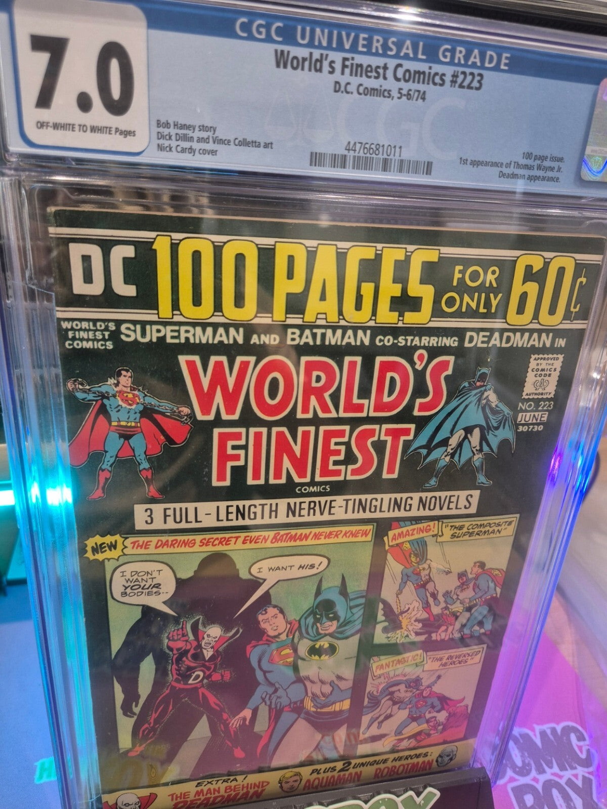 World's Finest Comics #223, CGC 7.0 1974 1st Thomas Wayne Jr & Origin of Deadman
