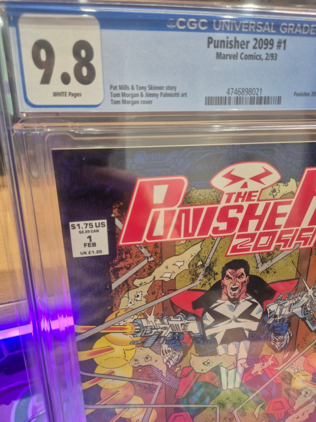 Punisher 2099 #1, CGC 9.8 White Pages, Blue Foil, 1993