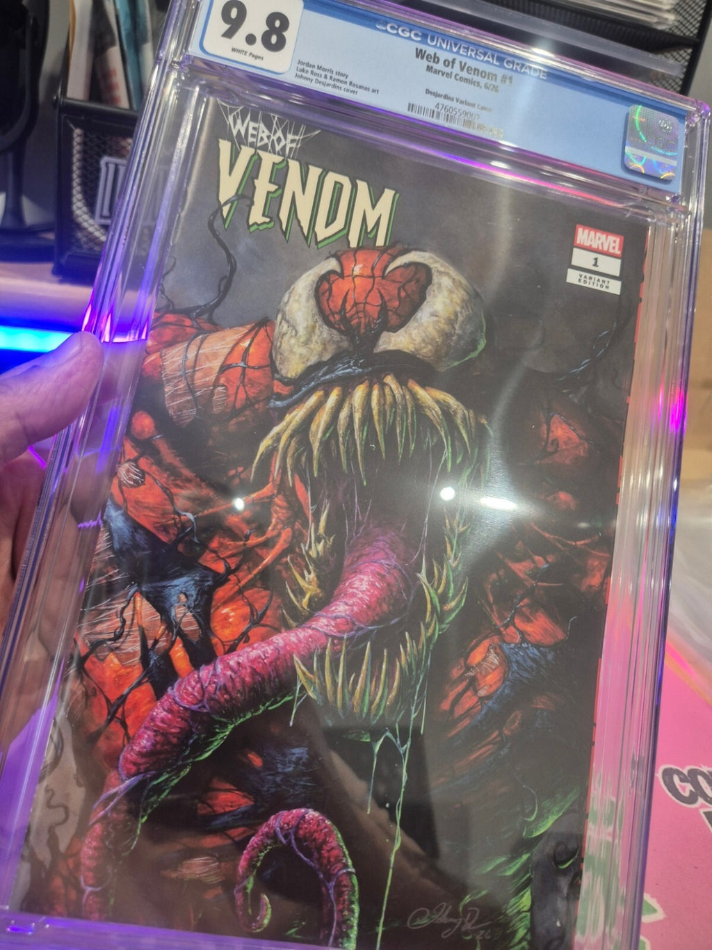 Web of Venom #1, CGC 9.8, Top Pop, 2026, Desjardins Exclusive Variant Ltd. 3000
