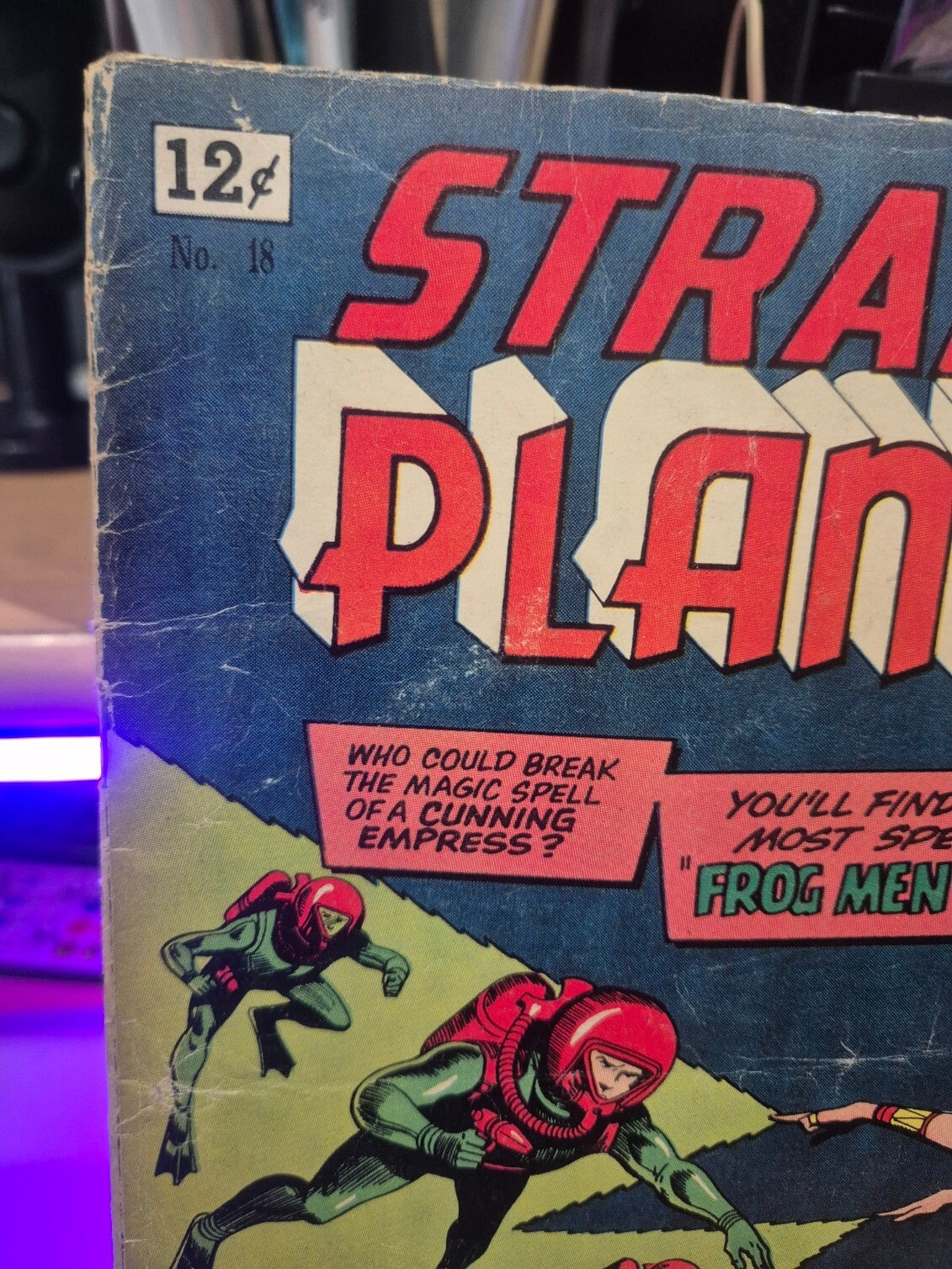 Strange Planets #18, 1964, Key Frogman V Belzar Battle, VG+ or Higher