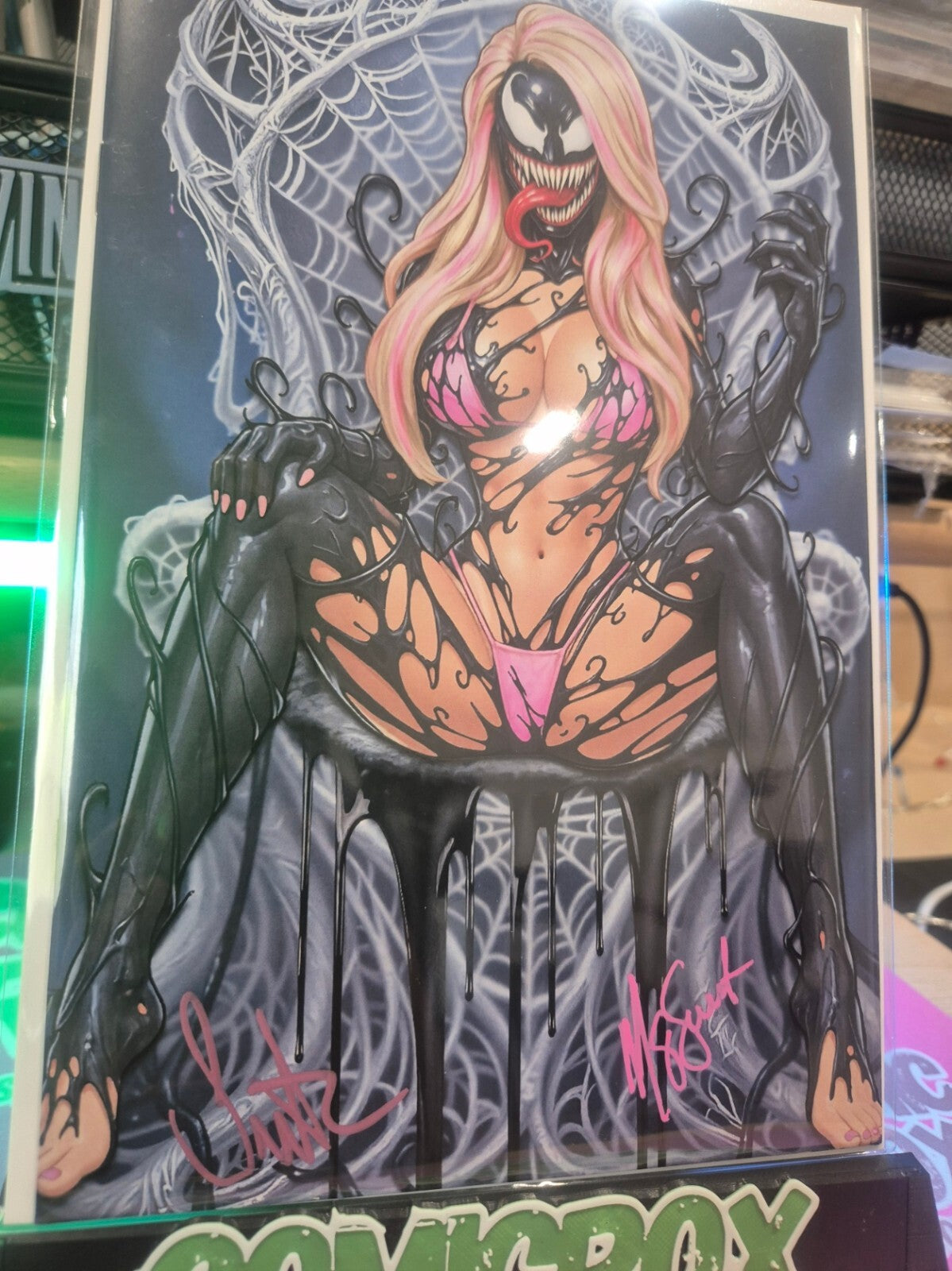 Gwenom - She-Venom Sketchbook by Surtur, Double Signed with COA