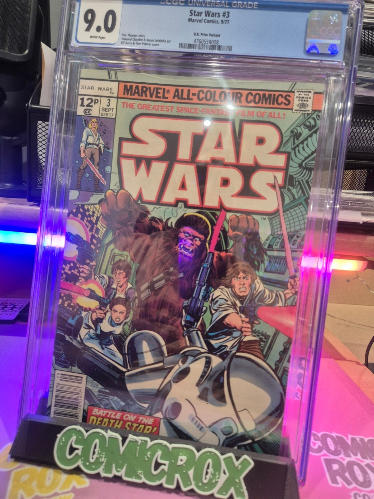 Star Wars #3, CGC 9.0, 1977, UK Price Variant
