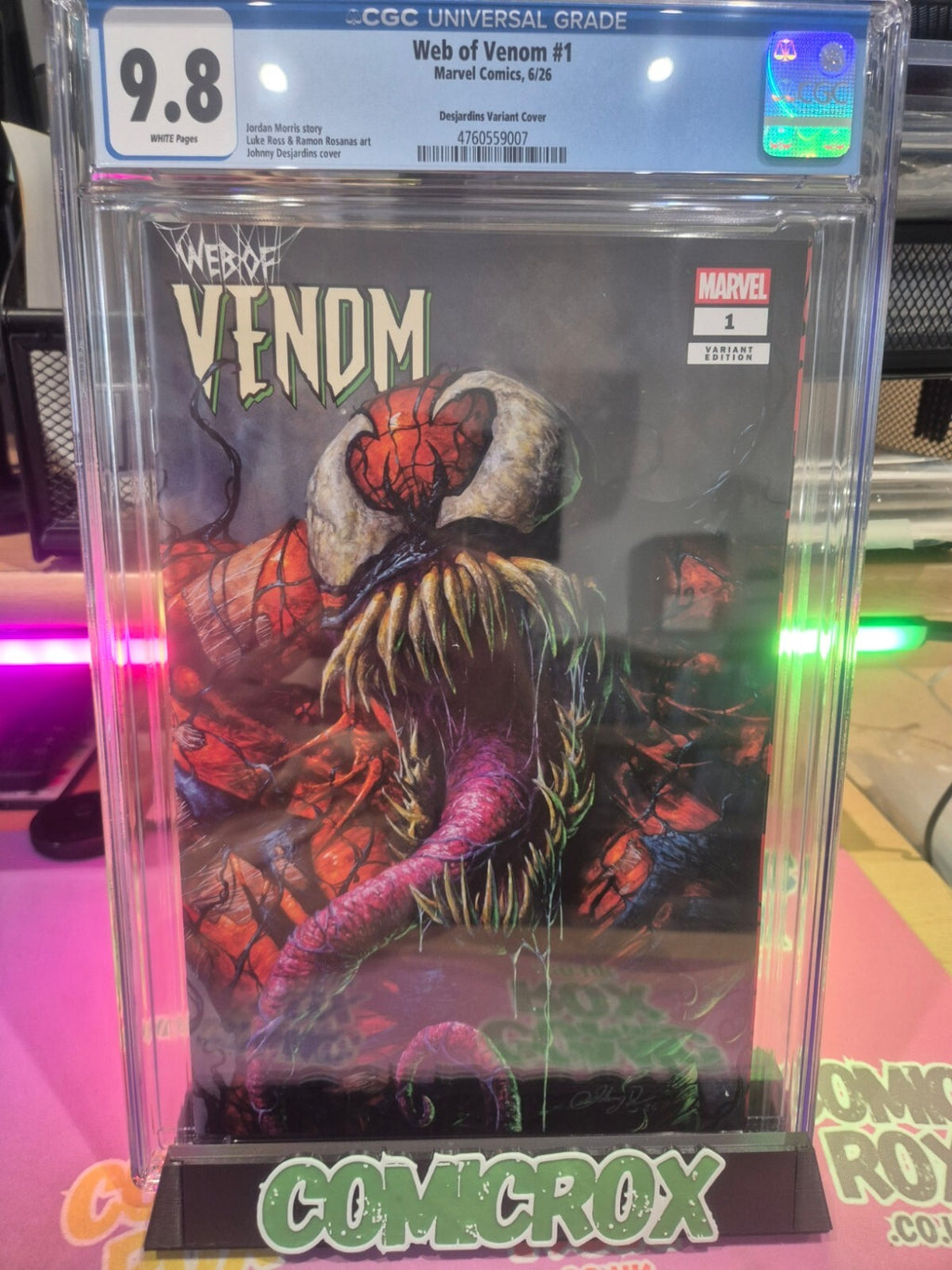 Web of Venom #1, CGC 9.8, Top Pop, 2026, Desjardins Exclusive Variant Ltd. 3000