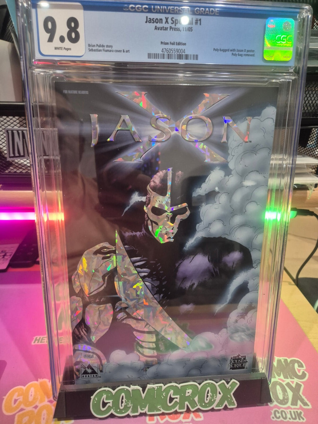 Jason X #1, CGC 9.8 Top Pop! Foil Prism Variant, 2005