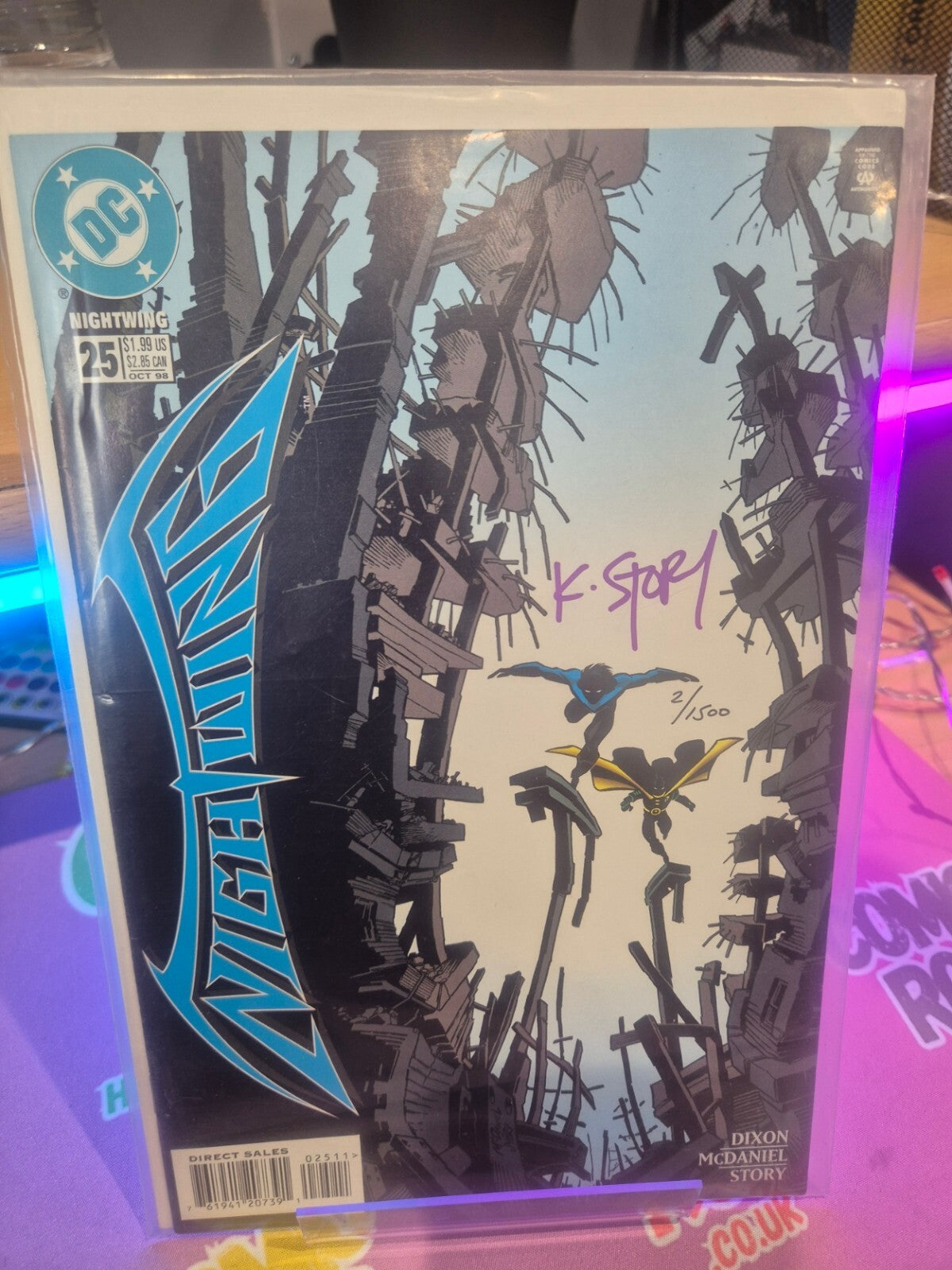 Nightwing #25, Signed by Karl Story with COA, #2/1500, 1998, NM
