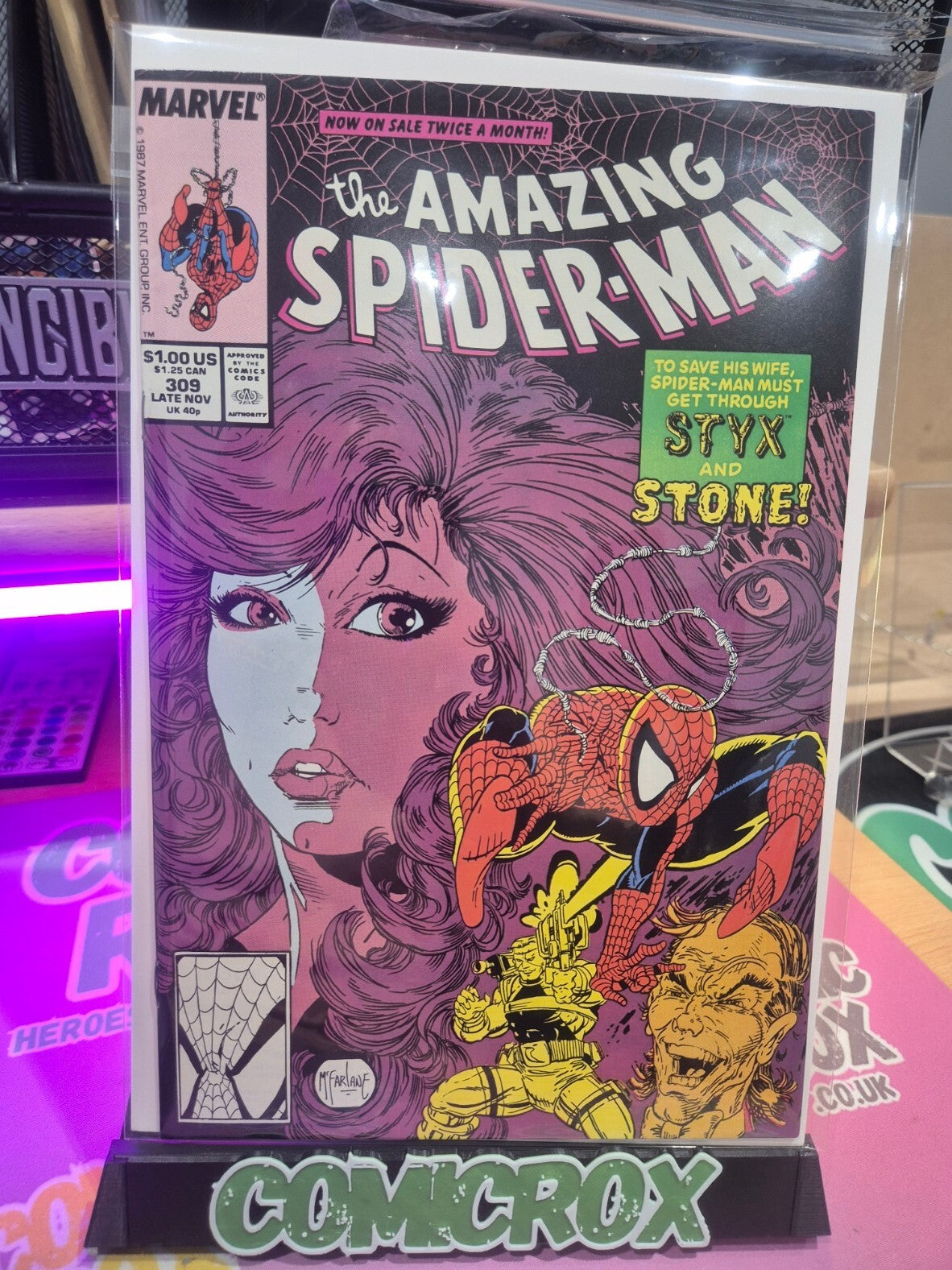 Amazing Spider-Man #309, 1988, 1st Team App Styx & Stone, NM