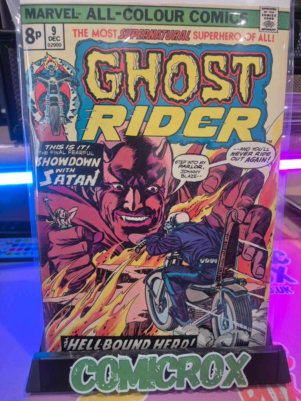 Ghost Rider #9, Mephisto as Satan, 1974, High Grade VF