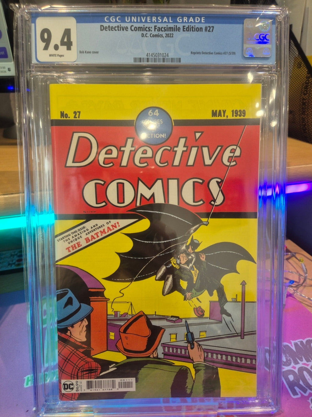 Detective Comics #27 CGC 9.4 Facsimile. 1st Batman. Bob Cane Cover