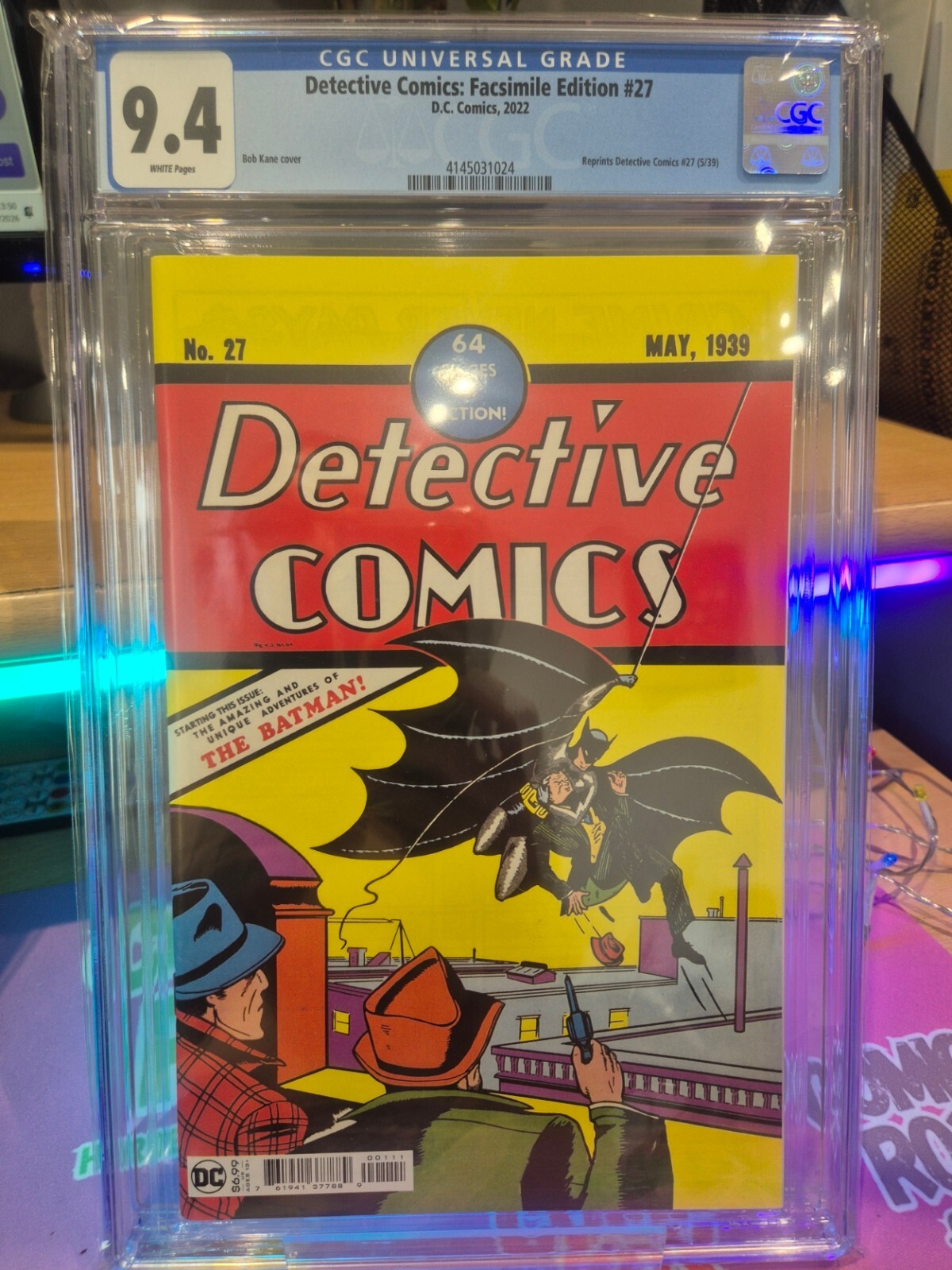 Detective Comics #27 CGC 9.4 Facsimile. 1st Batman. Bob Cane Cover