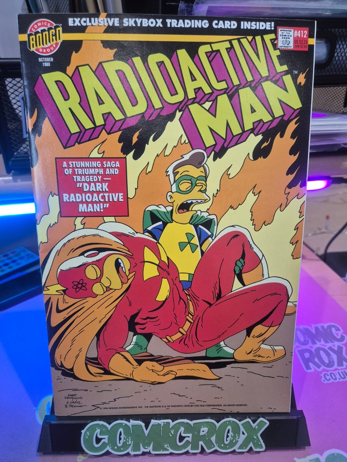 Radioactive Man #412, 1994, Bongo Comics, Trading Card Attached NM 9.4