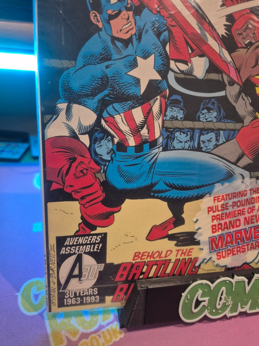 Captain America #12, 1993, Sealed in Polybag with Bantam Trading Card, NM