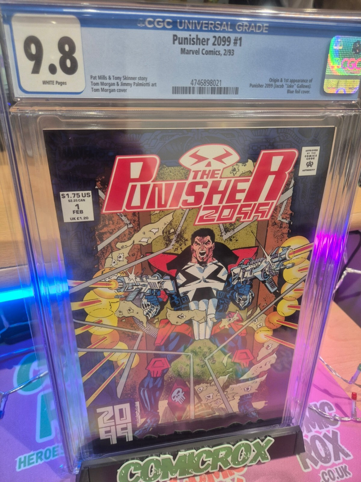 Punisher 2099 #1, CGC 9.8 White Pages, Blue Foil, 1993