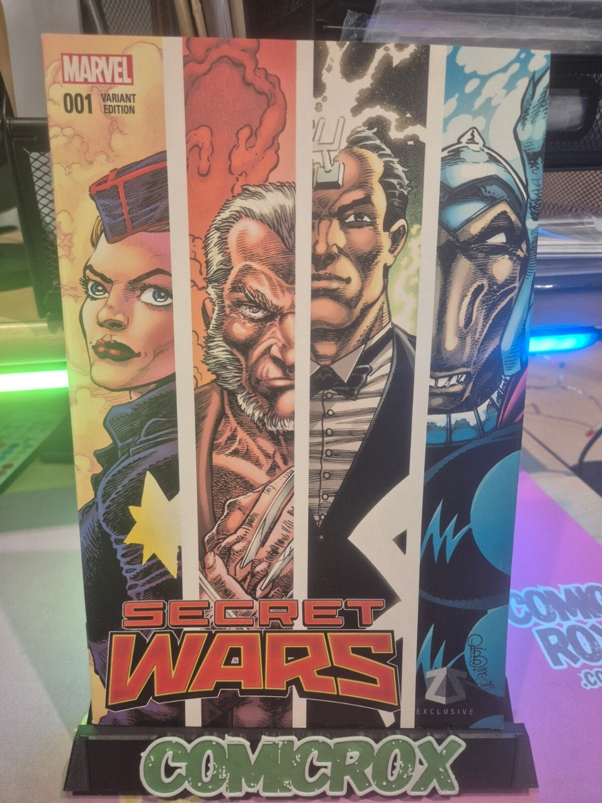 Secret Wars #1, 2015, Pat Broderick Exclusive Variant, Mylar, NM+