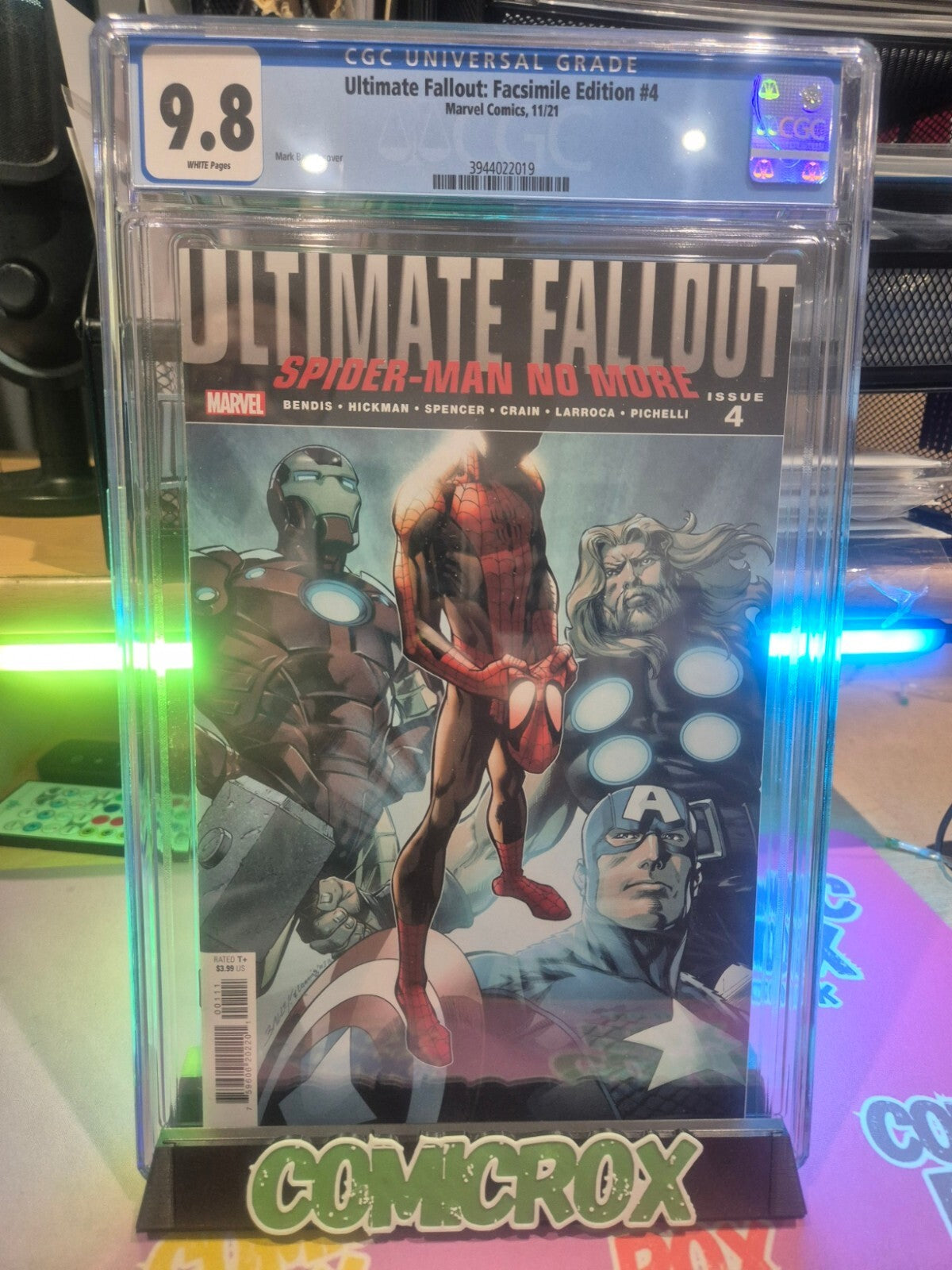 Ultimate Fallout #4 Facsimile, CGC 9.8, 1st Miles Morales, Classic Bagley Cover