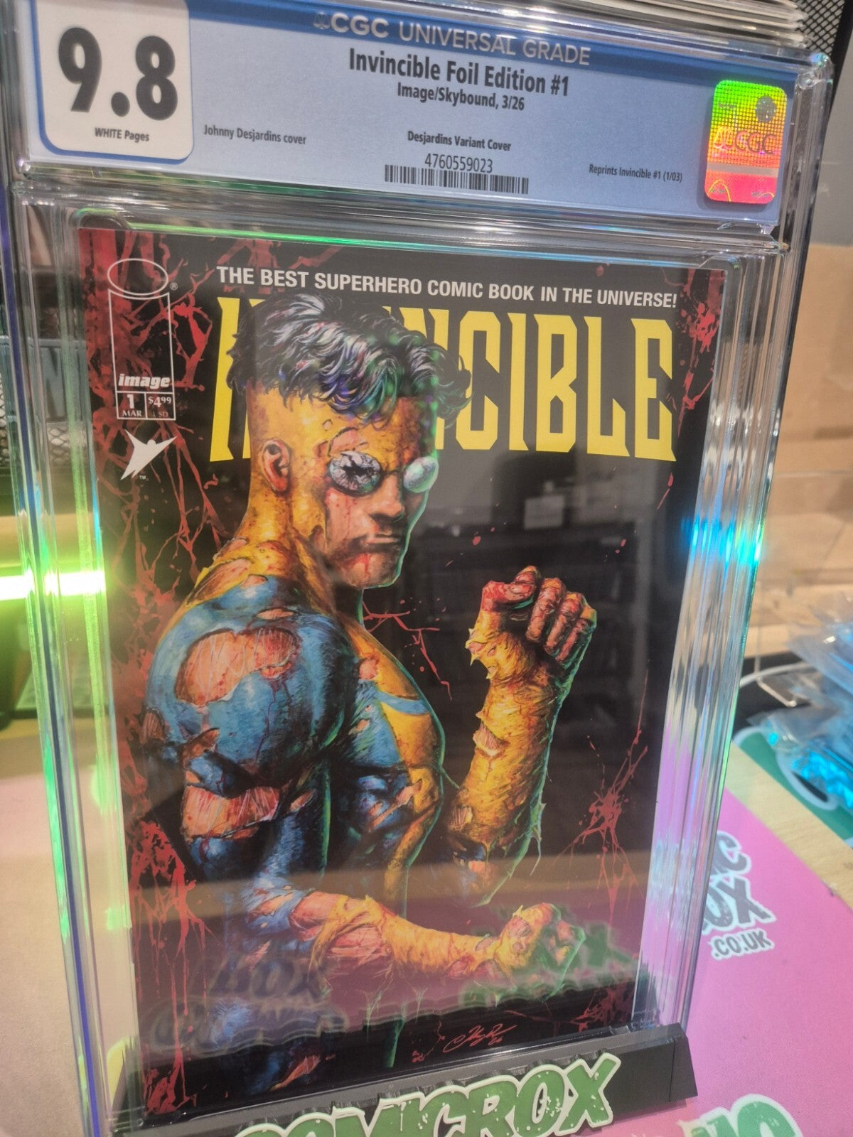 Invincible #1, CGC 9.8, Johnny Desjardins MegaCon Exclusive Ltd. 1500
