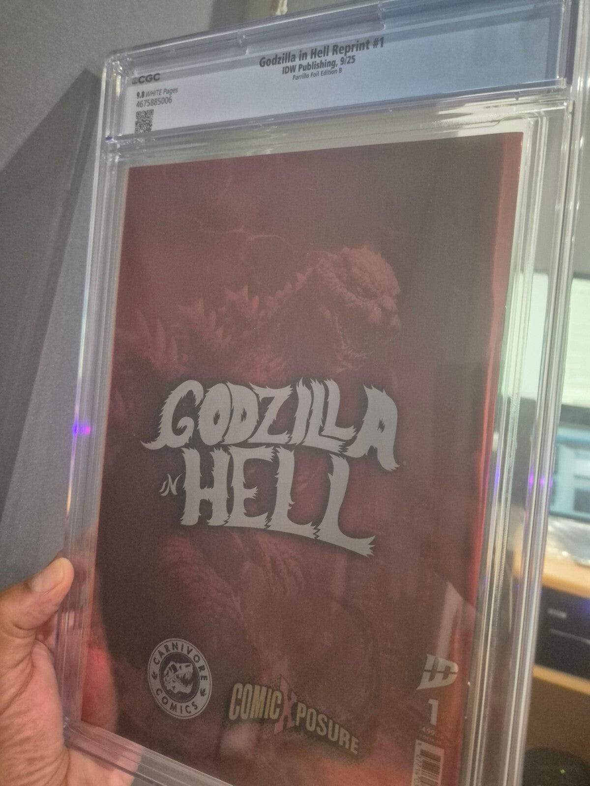 Godzilla In Hell #1, CGC 9.8, Parrillo, Rare BLUE FOIL Variant