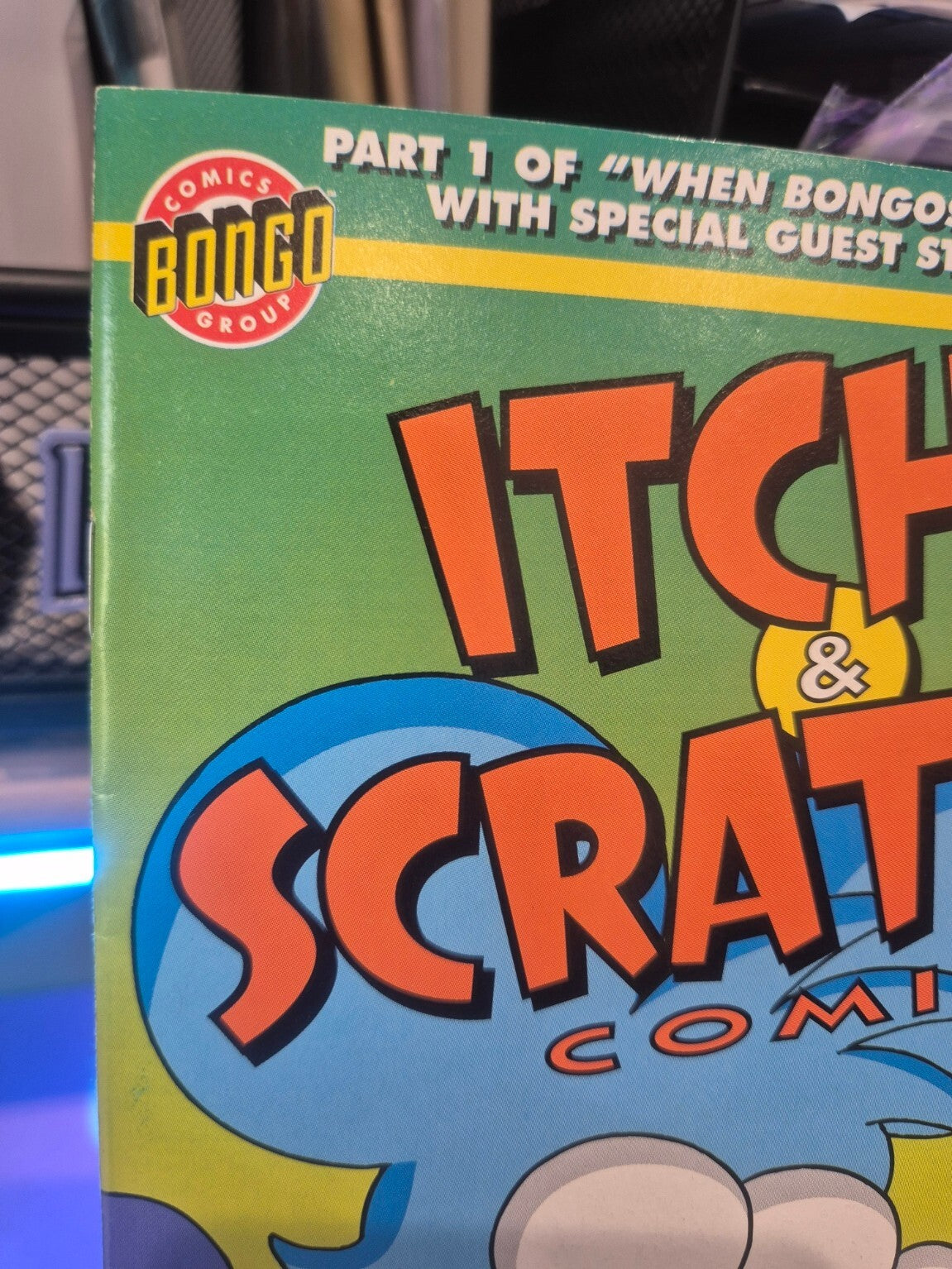 Itchy & Scratchy #3, 1994, Bongo, Trading Cards still attached, 9.2/9.4