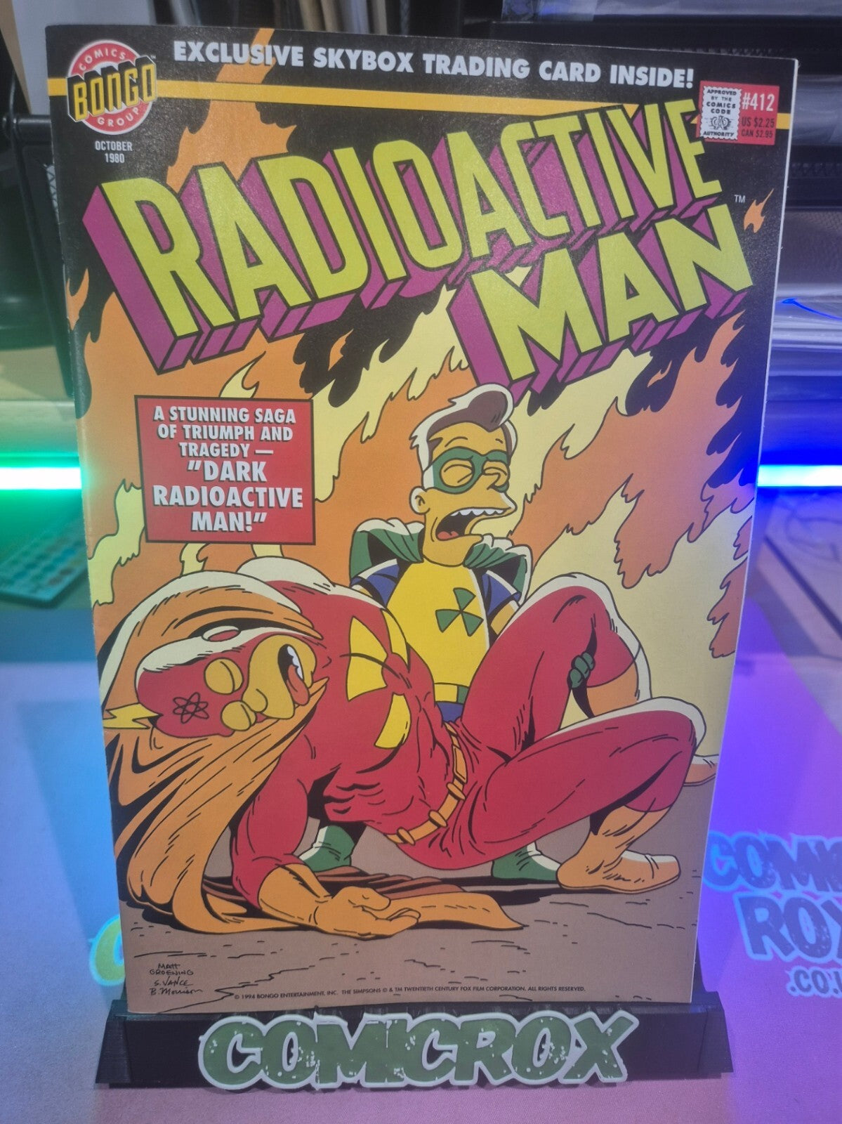 Radioactive Man #412, 1994, Bongo Comics, Trading Card Attached NM+ 9.6/9.8
