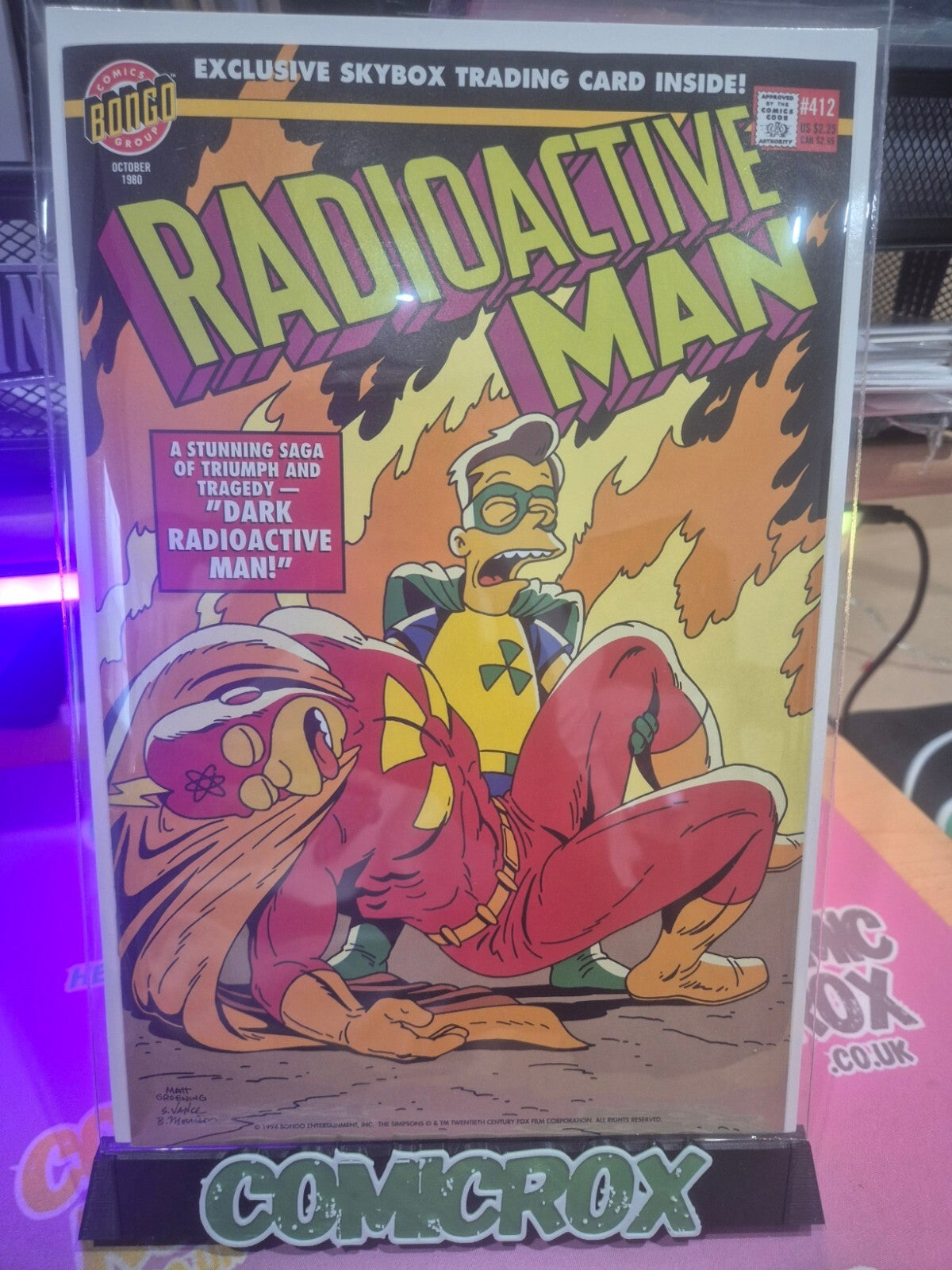 Radioactive Man #412, 1994, Bongo Comics, Trading Card Attached NM+ 9.6/9.8