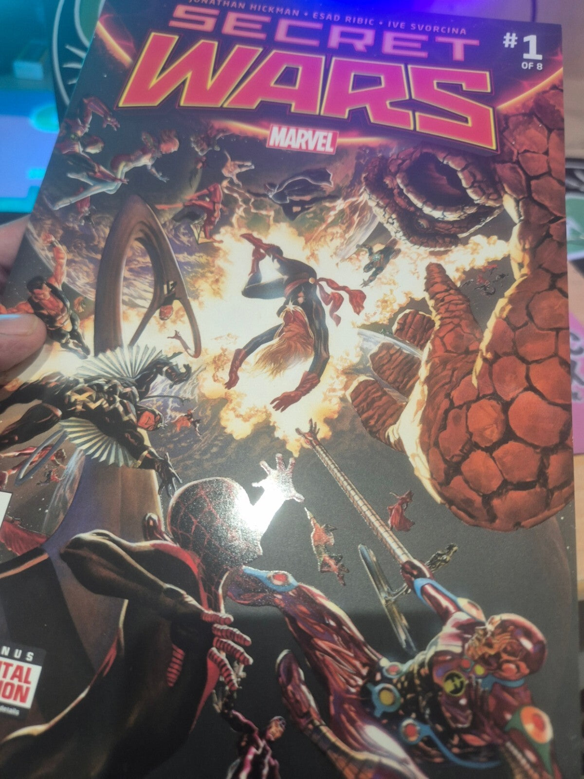 Secret Wars #1, 2015, Alex Ross Embossed Cover, Mylar, NM