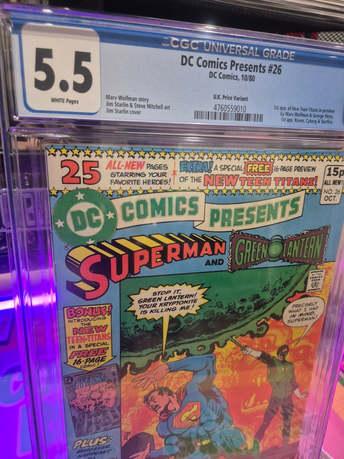 DC Comics Presents #26, CGC 5.5, 1980, Big Key, UK Price Variant